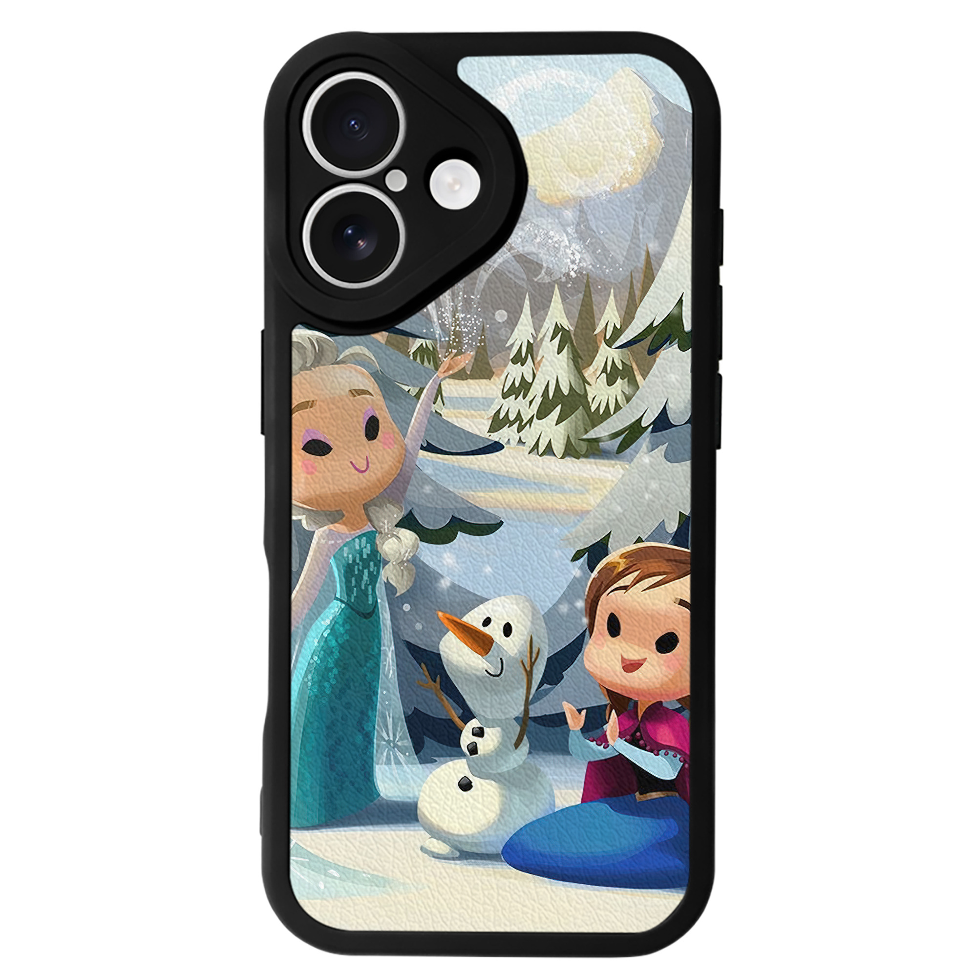 （画像用） アナと雪の女王 アンナ エルサ Frozen Anna Elsa 【iPhone 16シリーズ対応】シリコンスマホケース（レザー調） 材質：シリコン